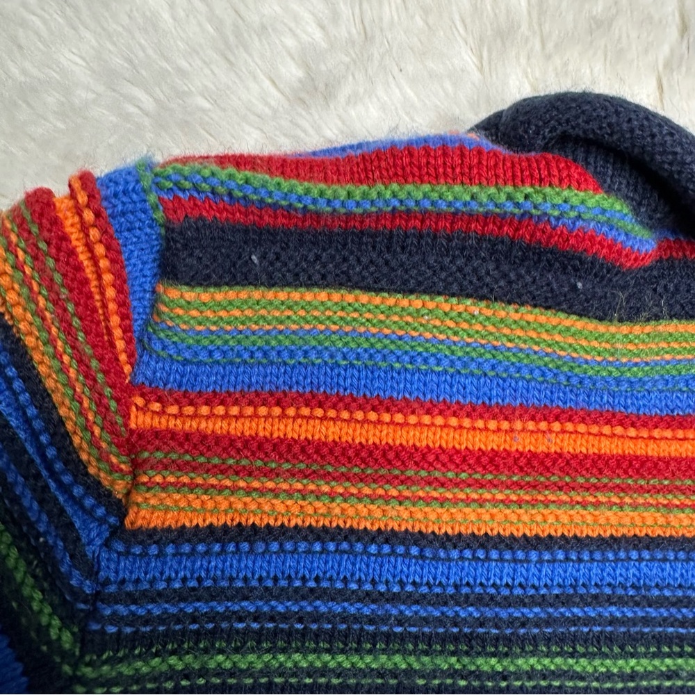 Rugged Bear Vintage Sweater Colourful Stripes Size 4 - Picture 13 of 16